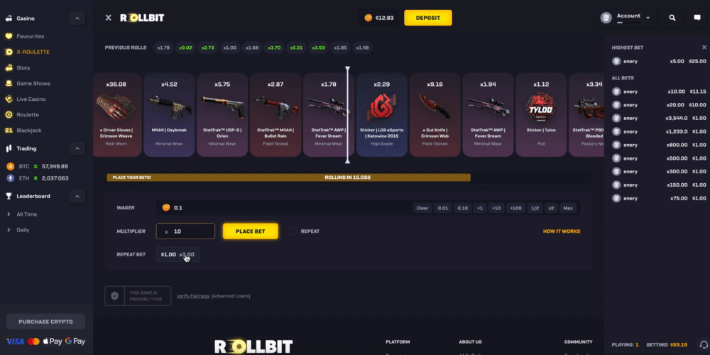 How to Play X-Roulette on Rollbit